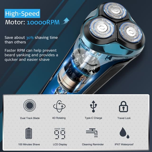 Thumbnail 3 de Amurhey FK-373 Afeitadora eléctrica 360°