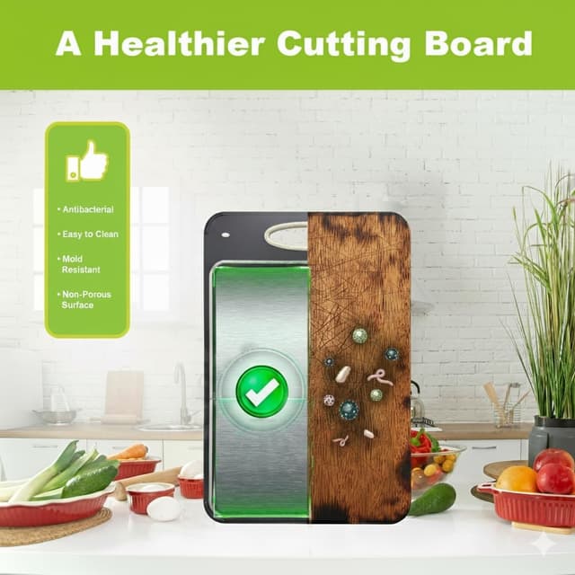 Thumbnail 2 de Fiyon Double Sided Cutting Board — Stainless Steel 🍽