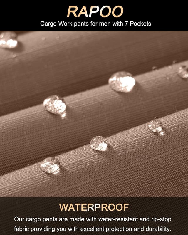 Detalle de Men’s Ripstop Cargo Pants (Water-Resistant, Breathable) with 7 Pockets