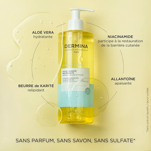 Detalle de DERMINA Huile Lavante Gel Douche 800 ml