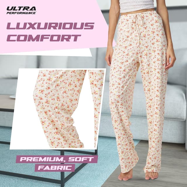Detalle de Ultra Performance Women’s Pajama PJ Pants 3-Pack Lounge Bottoms (Plus Sizes)