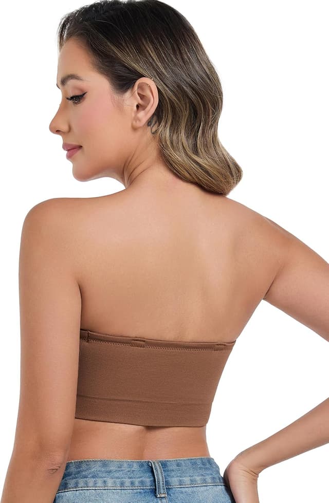 Detalle de ANGOOL Strapless Wirefree Non-Slip Tube Top Bra (Padded Bandeau, Seamless)