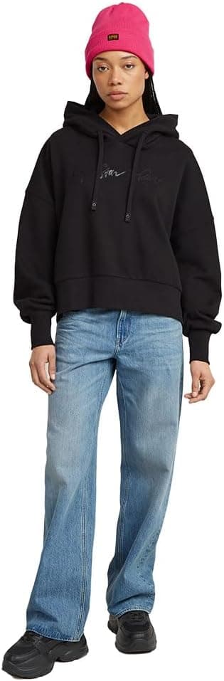 Detalle 2 de G-Star Damen G-Script Oversized Hooded Sweater mit Kapuze