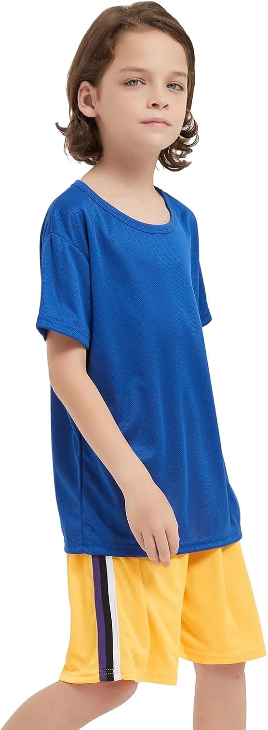 Detalle de 6-Pack Boys Youth Mesh Athletic Quick-Dry T-Shirts (Age 4-18) — Moisture-Wicking Short Sleeve Tees
