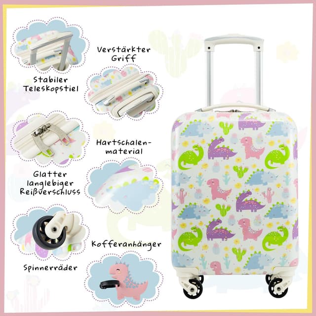 Detalle de Coolife 5tlg Kinderkoffer Set Dino