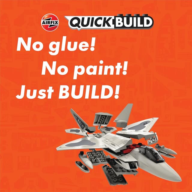 Detalle 2 de Airfix QuickBuild J6005 F22 Raptor model aircraft kit (no-glue, no-paint) for kids 6+