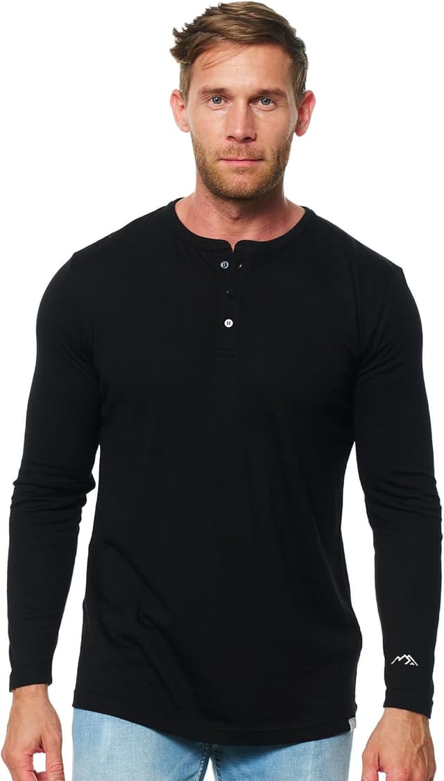 Detalle de Merino.tech 100% Merino Wool Base Layer Long Sleeve Shirt for Men
