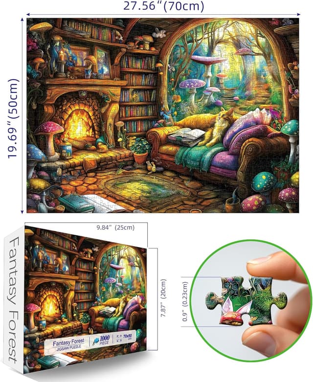 Detalle 2 de Blueforest 1000-piece Fantasy Mushroom Puzzle 🧩