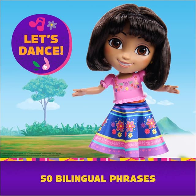 Detalle de Dora, Dance with Me Dora interactive dancing doll with 2 skirts, music and bilingual phrases (ages 3+)
