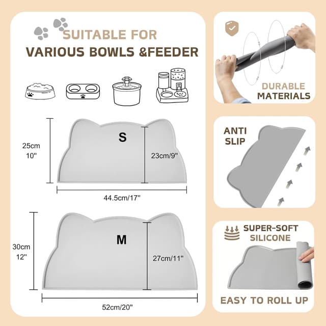 Thumbnail 4 de Cat Food Mat Silicone 44cm non‑slip