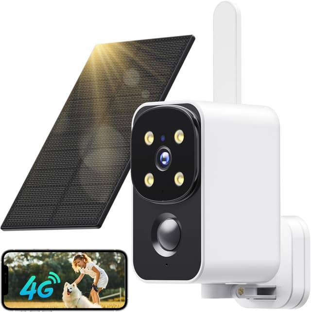 Detalle de PESAIR PesaIR 4G LTE telecamera esterna senza fili con SIM, 2K, pannello solare e PIR