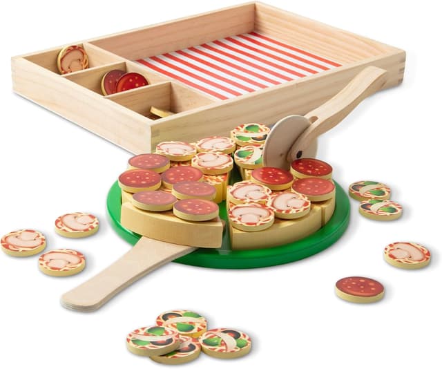 Imagen de Melissa & Doug Wooden Pizza playset for kids 🍽 en OfertitasTOP