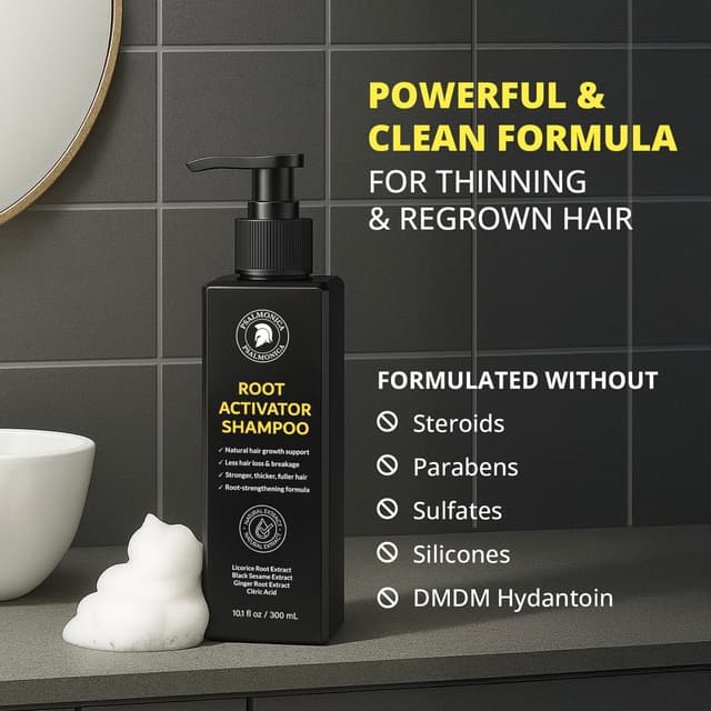 Detalle de Root Activator Shampoo for Men (Made in USA) — Herbal Hair Growth Shampoo for Thinning Hair