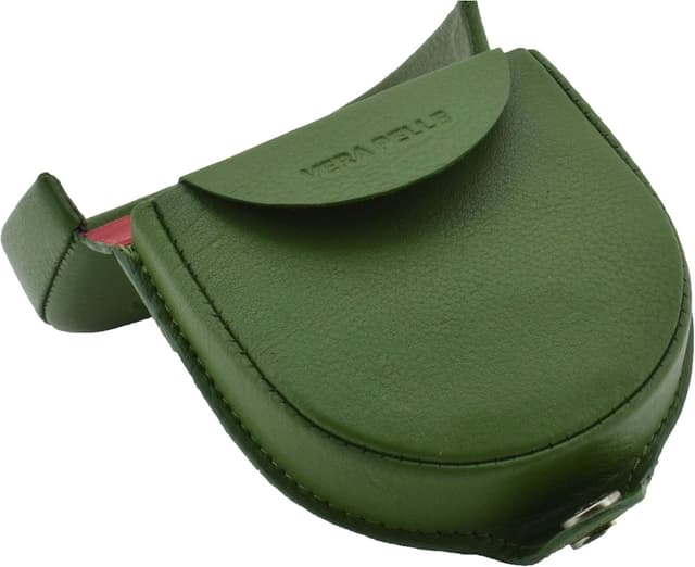 Detalle de CM Conte Massimo Münzgeldbörse aus echtem Leder mit Absatz und Klettverschluss für Herren