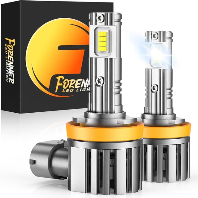 Detalle de FORENNER H11 LED Bulbs (Pack of 2) – 6500K Cool White, IP68 Waterproof, 1:1 Fit for H11/H9/H8 Fog Lights