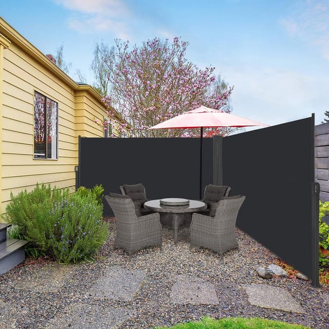 Thumbnail 6 de LZQ Seitenmarkise als Wind- und Sichtschutz aus Polyester – Anthrazit, 200 x 600 cm