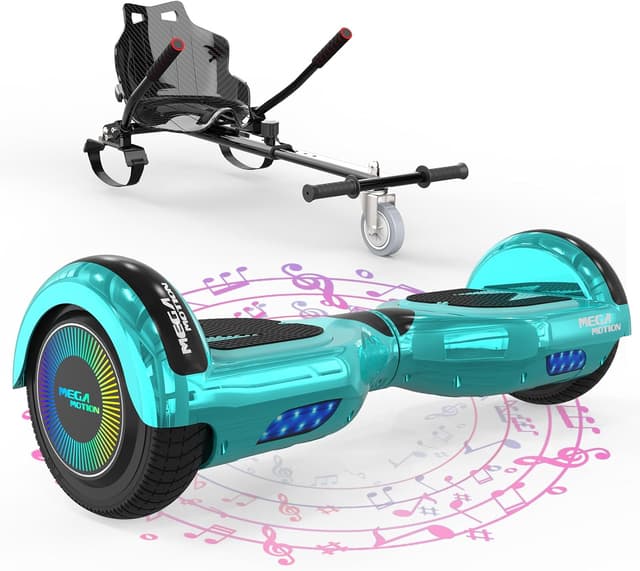 Detalle de MEGA MOTION Hoverboard enfant 6,5 pouces avec Hoverkart et haut-parleur Bluetooth