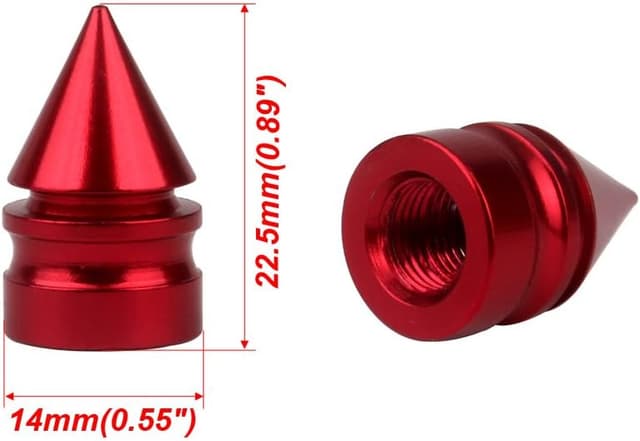 Detalle 2 de SENZEAL Spike Valve Caps 5pc Red
