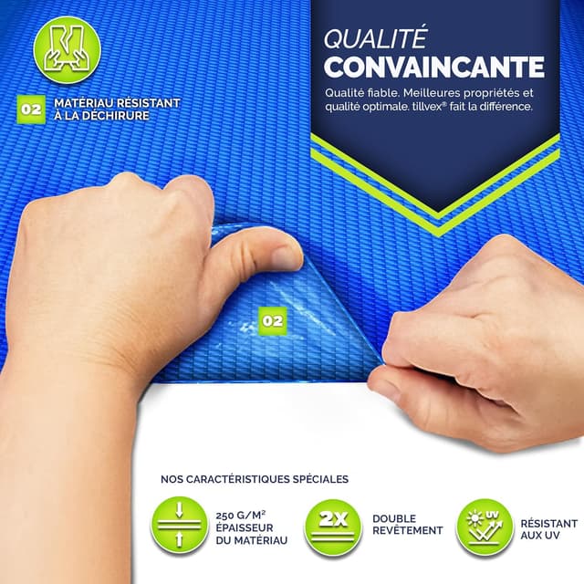 Thumbnail 1 de tillvex Bâche de Sol 250 g/m² pour piscine