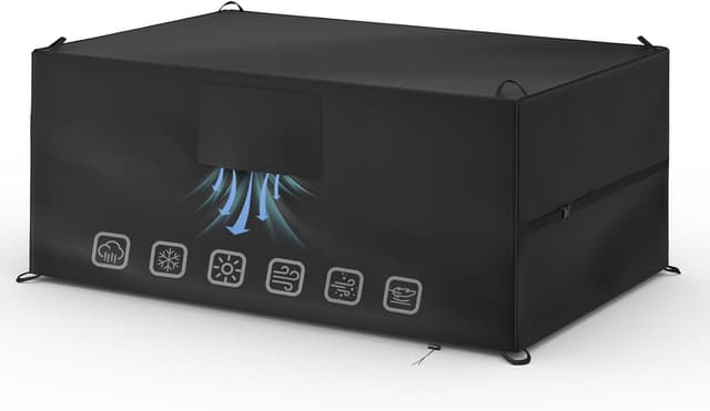 Detalle de Leeko wasserdichte Gartenmöbel Abdeckung (200 × 160 × 70 cm) aus 420D Oxford-Gewebe