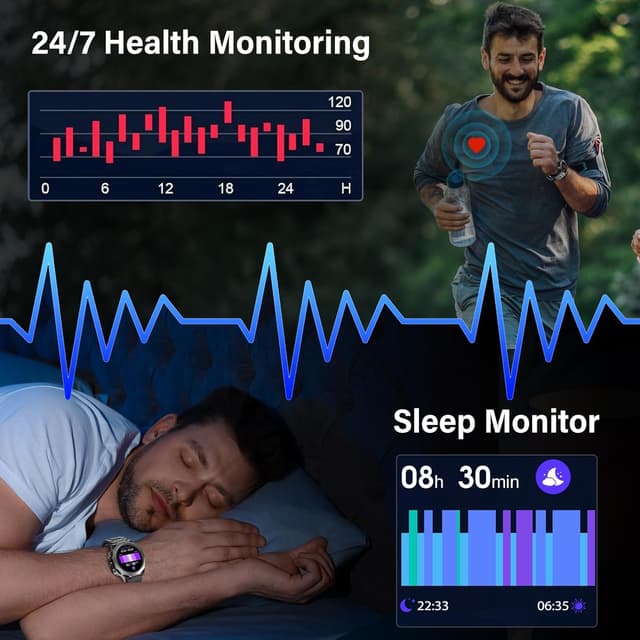 Thumbnail 4 de Smartwatch militare 1,39" con chiamate e cardiofrequenzimetro