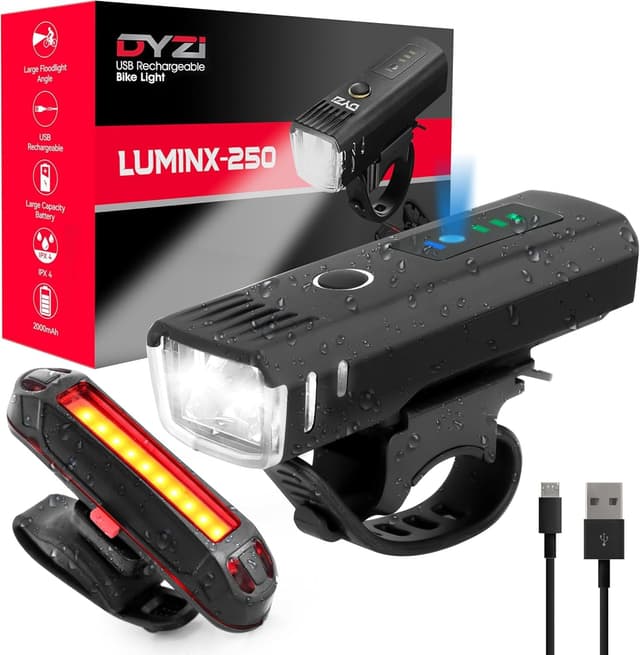 Imagen de USB Rechargeable Front & Back Bike Light Set en OfertitasTOP