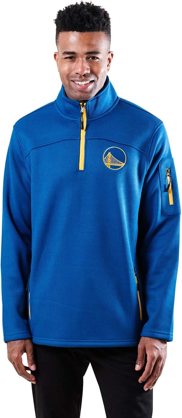 Detalle de Ultra Game Men’s NBA Official Super Soft Quarter Zip Sweatshirt with Zipper Pockets