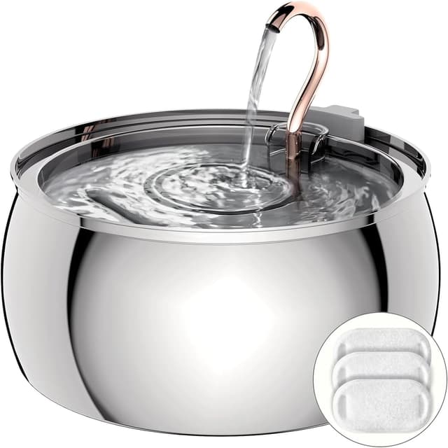 Thumbnail 6 de TOMXCUTE Katzenbrunnen 4L Trinkbrunnen aus Edelstahl für Katzen 🐾