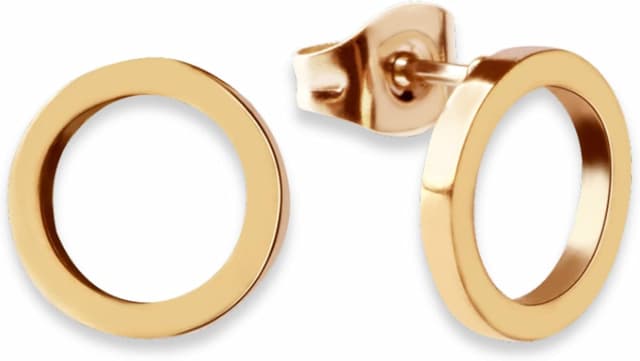 Detalle de GD GOOD.designs Ohrstecker-Set für Damen – runde Kreis-Ohrstecker in Gold-, Roségold-, Silber- und Schwarz-Optik, inkl. Geschenkbox