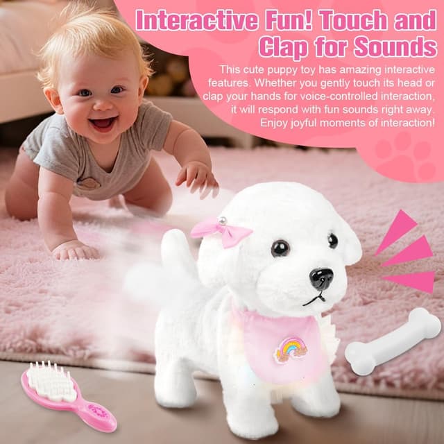 Detalle de Vicloon cane elettronico giocattolo interattivo con guinzaglio e accessori per bambini 3-7 anni