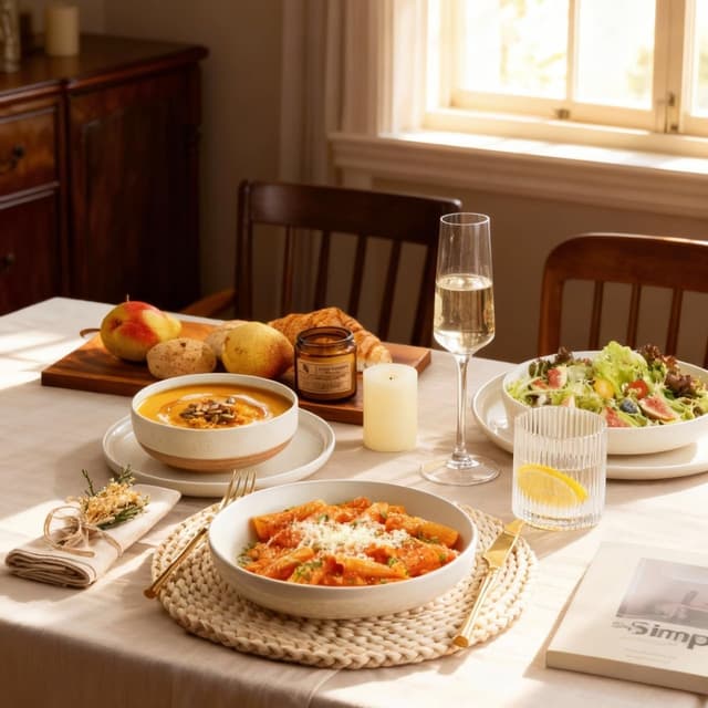 Thumbnail 6 de AmorArc 24-Piece Ceramic Dinnerware Set for 6 with Handpainted Pasta Bowls