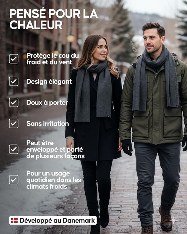 Thumbnail 2 de DANISH ENDURANCE Écharpe mérinos 90% 🧣