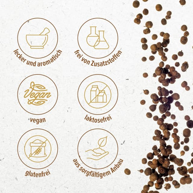 Detalle de Pimentkörner Monte Nativo (250 g) – ganze Pimentbeeren für Lebkuchen, Kochen & Würzen