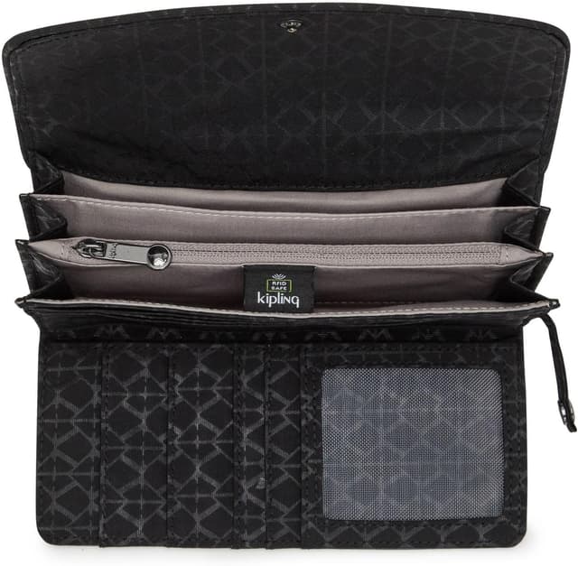 Detalle 2 de Kipling Money Land Billetera Grande ✨ Signature Emb. Negra