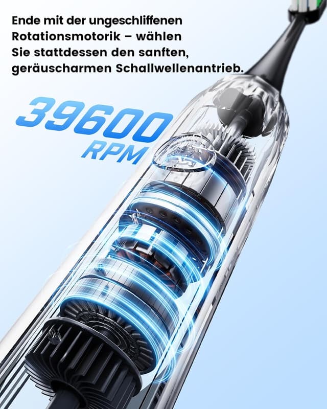Detalle 2 de Elektrische Schallzahnbürste 5‑Modi mit 8 Bürstenköpfen 🪥