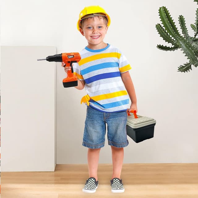 Detalle 1 de HYRENEE Kids Tool Set (48-Piece) with Electronic Toy Drill & Toolbox