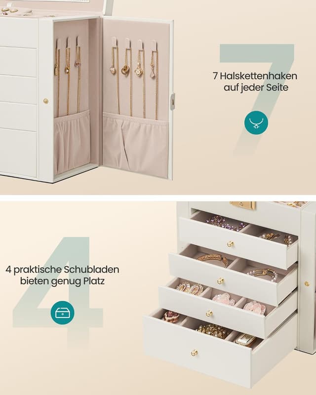 Thumbnail 5 de SONGMICS Schmuckkästchen 5 Ebenen Schmuckaufbewahrung