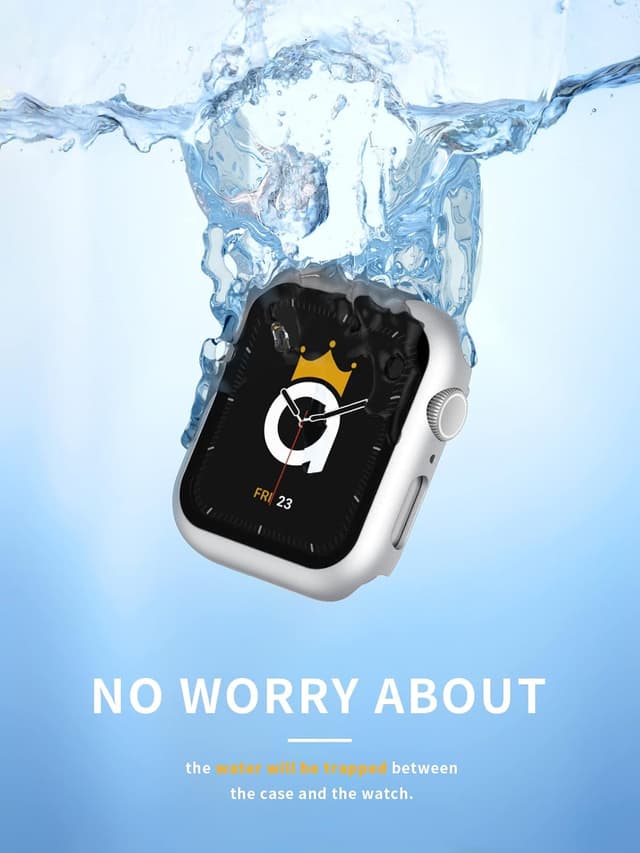 Detalle de Adepoy 2-Pack Waterproof Screen Protector & Hard Case for Apple Watch Series 8/7 (41mm)