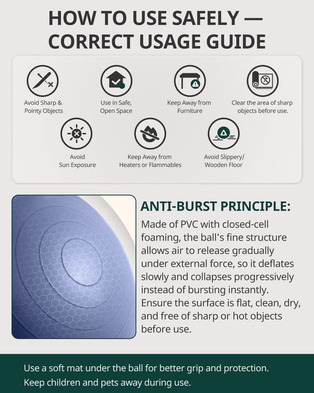 Detalle 2 de Trideer Exercise Ball Stability Ball for Pilates 🧘♀