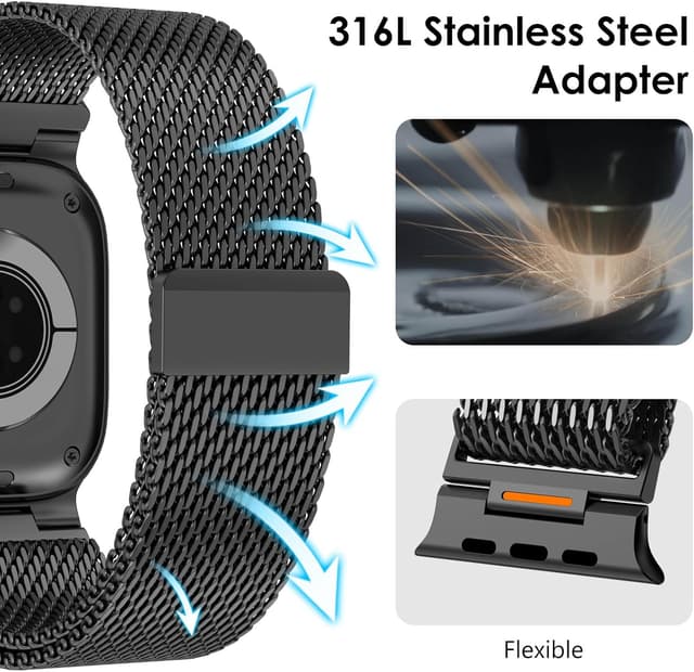 Detalle 2 de WINGLE Milanese Loop Magnetic Strap for Apple Watch