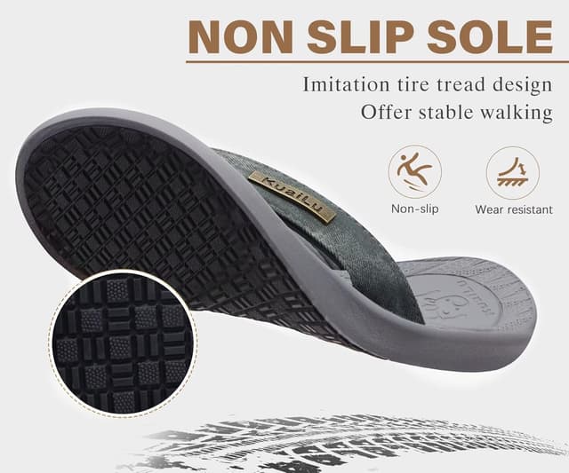 Thumbnail 6 de KuaiLu Men’s Flip Flops with Arch Support, Cushioned Yoga Foam Footbed & Non-Slip Rubber Sole