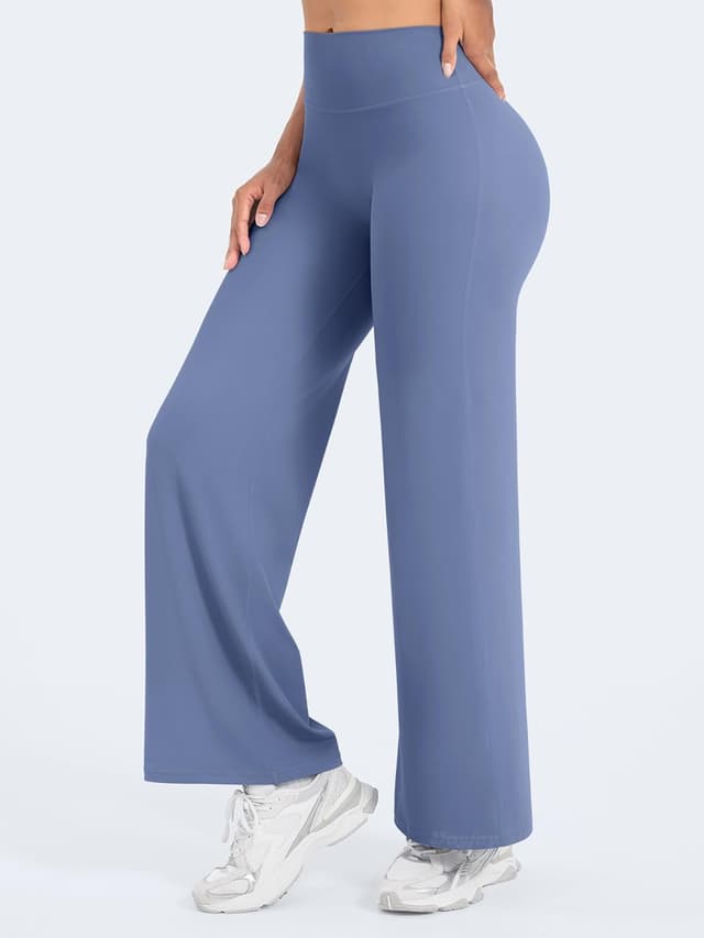 Detalle de VOYJOY Straight Leggings Bottoms Wide-Leg High-Waist Sweatpants