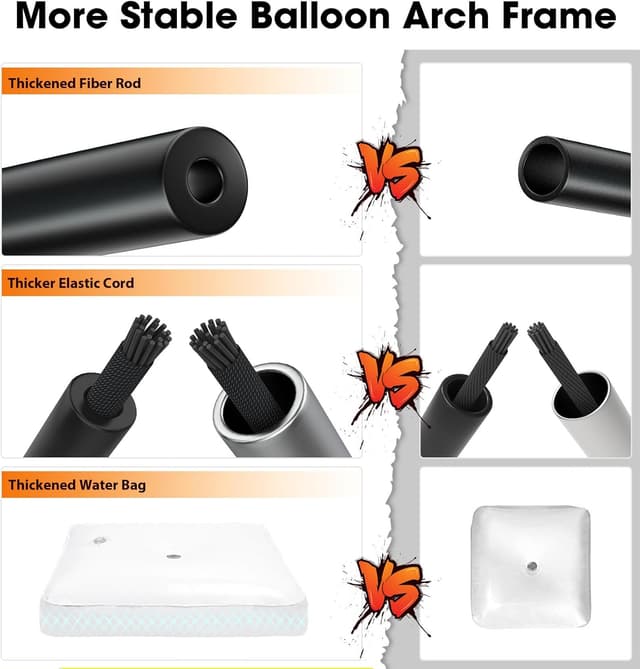 Detalle de Chamvis Balloon Arch Kit (9FT Height, 10FT Width) Adjustable Stand Frame for Weddings, Showers & Parties