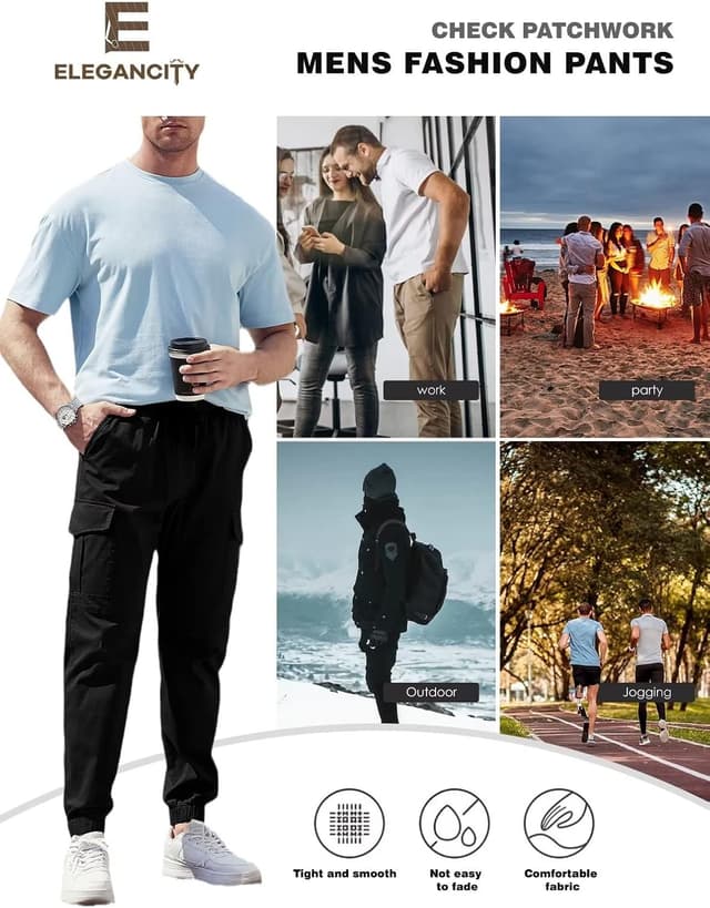 Detalle de Elegancity Cargohose Herren Chino mit 6 Taschen & Stretch – 6er Cargo-Chinohose in S bis 3XL