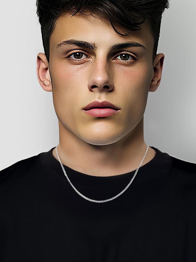 Detalle de Silvora Kubanische Kette aus 925 Silber