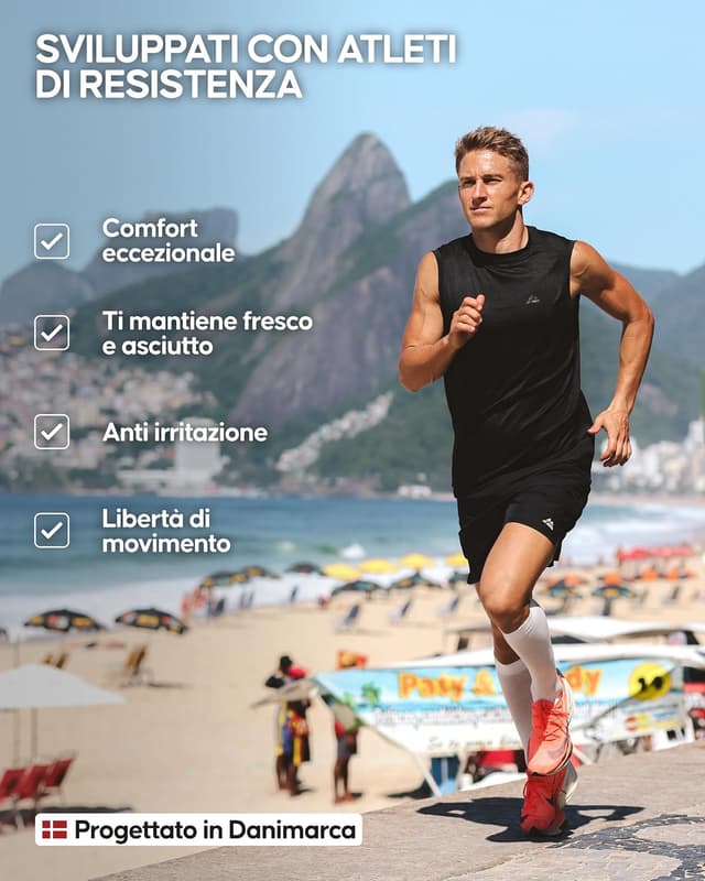 Detalle 2 de Danish Endurance canotta fitness senza maniche 2 paia