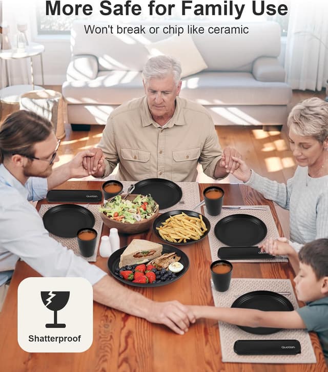 Thumbnail 4 de Quatish 24-Piece Unbreakable Dinnerware Set for 6 🍽