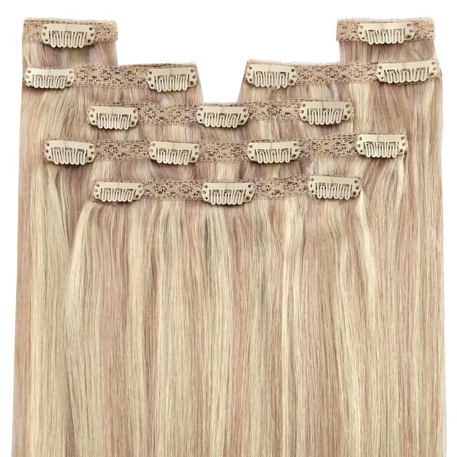 Thumbnail 6 de YoungSee Clip-in Extensions aus Echthaar (Remy) in Blond, 30 cm, 80 g – für mehr Volumen
