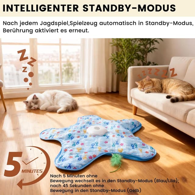 Detalle de FIVAVA Giocattolo interattivo per gatti ricaricabile e silenzioso con 3 piume sostituibili