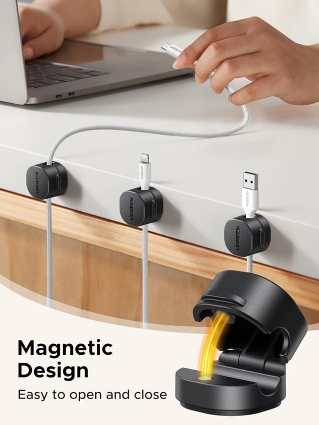 Detalle 2 de UGREEN Magnetic Cable Clips 6-Pack